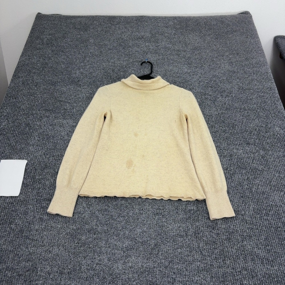Ann Taylor Sweater Womens XS Cream Cashmere Turtleneck Luxury Minimalist